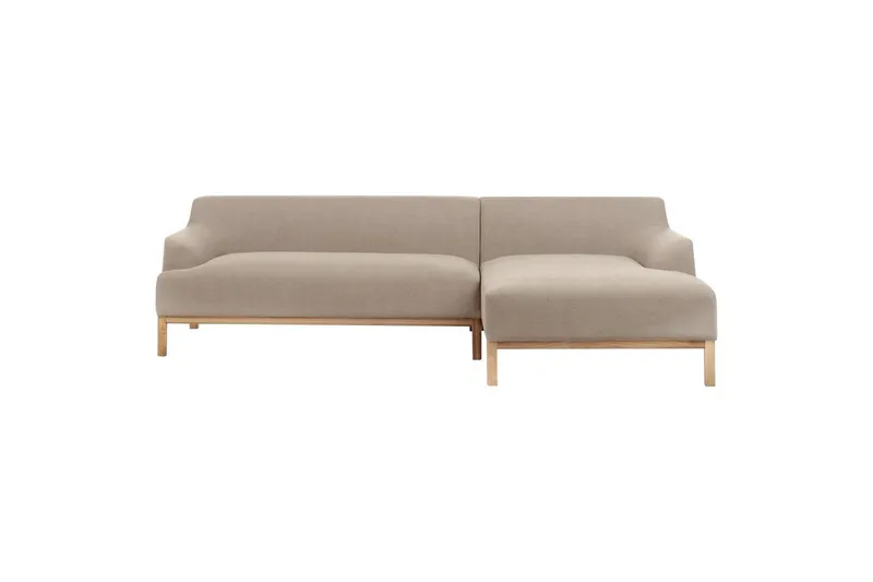 Hörnsoffa Beliani Sosjo Beige, ljust trä, Högervänd NO_BRAND Taupe Right-faced, undefined