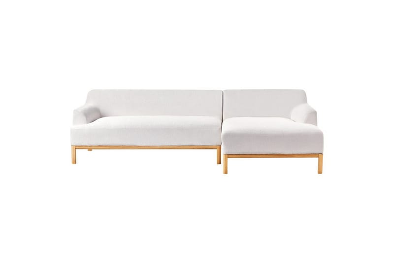 Hörnsoffa Beliani Sosjo Beige, ljust trä, Högervänd NO_BRAND White||Light colored wood Right-faced - Huonekalut - Sohva - Kulmasohva - Kulmadivaanisohva