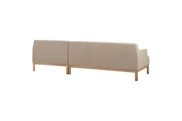 Hörnsoffa Beliani Sosjo Beige, ljust trä, Högervänd Taupe Right-faced - Huonekalut - Sohva - Divaanisohva