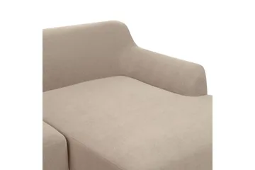 Hörnsoffa Beliani Sosjo Beige, ljust trä, Högervänd Taupe Right-faced - Huonekalut - Sohva - Divaanisohva