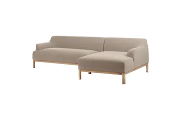 Hörnsoffa Beliani Sosjo Beige, ljust trä, Högervänd Taupe Right-faced - Huonekalut - Sohva - Divaanisohva