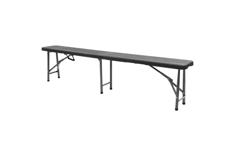 Kokoontaitettavat puutarhapenkit 2 kpl 180 cm HDPE musta - Musta - Puutarhakalusteet - Ulkosohva & puutarhapenkki - Puutarhapenkki & ulkopenkki