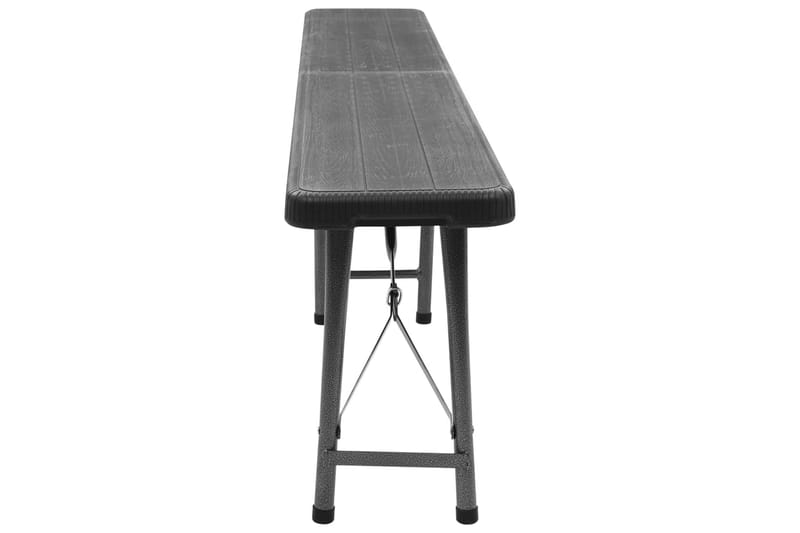 Kokoontaitettavat puutarhapenkit 2 kpl 180 cm HDPE musta - Musta - Puutarhakalusteet - Ulkosohva & puutarhapenkki - Puutarhapenkki & ulkopenkki