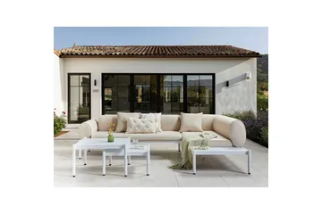 Loungegrupp Beliani Rasiglia Beige||White - Puutarhakalusteet - Terassiryhmät - Oleskeluryhmät