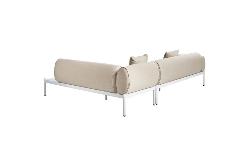 Loungegrupp Beliani Rasiglia Beige||White - Puutarhakalusteet - Terassiryhmät - Oleskeluryhmät