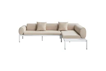 Loungegrupp Beliani Rasiglia Beige||White - Puutarhakalusteet - Terassiryhmät - Oleskeluryhmät