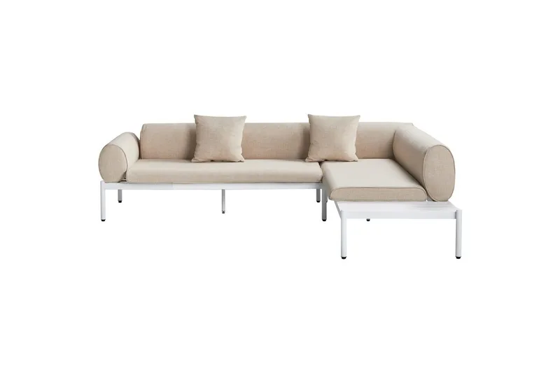 Loungegrupp Beliani Rasiglia Beige||White - Puutarhakalusteet - Terassiryhmät - Oleskeluryhmät