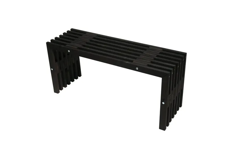 Penkki EcoFurn 100 cm Musta Öljytty Mänty, Musta Öljytty Mänty