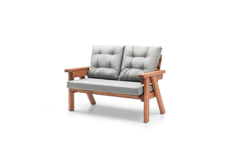 Puutarha Kahden istuttava Sohva Zaron Harmaa / Pähkinäpuu, Harmaa / Pähkinäpuu