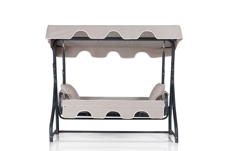 3:n ist Keinu Gowanda katoksella - Harmaa - Puutarhakalusteet - Ulkosohva & puutarhapenkki - Pihakeinu & puutarhakeinu