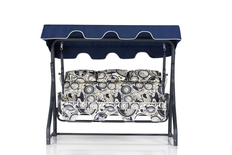 3:n ist Keinu Icterina katoksella - Sininen / Valkoinen / Harmaa - Puutarhakalusteet - Ulkosohva & puutarhapenkki - Pihakeinu & puutarhakeinu