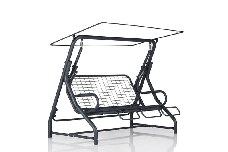 3:n ist Keinu Jaudling katosella - Kukkakuvio/Harmaa - Puutarhakalusteet - Ulkosohva & puutarhapenkki - Pihakeinu & puutarhakeinu