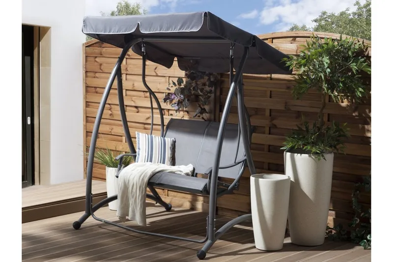 Keinu Tesero 146 cm - Harmaa - Puutarhakalusteet - Ulkosohva & puutarhapenkki - Pihakeinu & puutarhakeinu