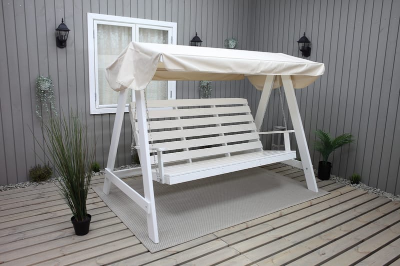 Keinu Pelle Valkoinen/Musta - KWA - Puutarhakalusteet - Ulkosohva & puutarhapenkki - Pihakeinu & puutarhakeinu