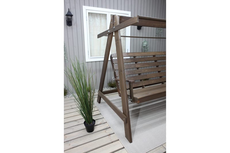 Keinu Pelle 3:n ist ilman katosta - Ruskea - Puutarhakalusteet - Ulkosohva & puutarhapenkki - Pihakeinu & puutarhakeinu