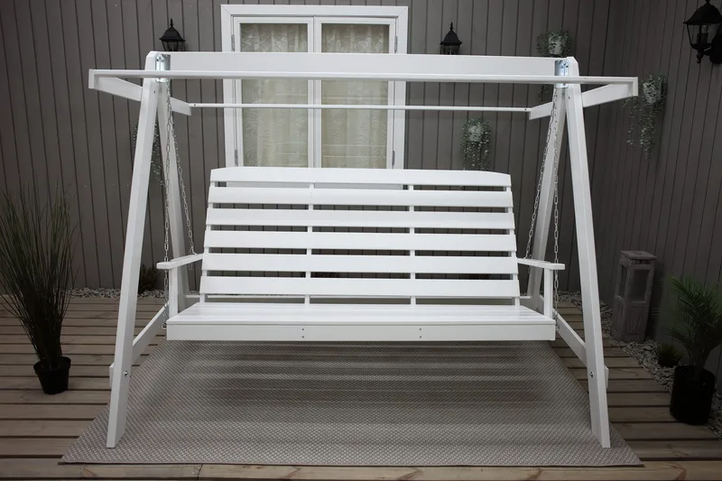 Keinu Pelle Valkoinen/Musta - KWA - Puutarhakalusteet - Ulkosohva & puutarhapenkki - Pihakeinu & puutarhakeinu