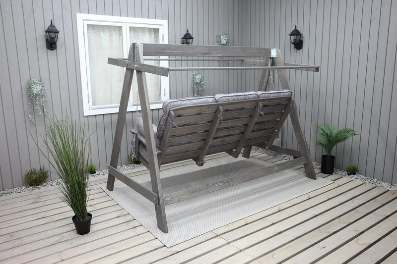 Keinu Pelle Harmaa - KWA - Puutarhakalusteet - Ulkosohva & puutarhapenkki - Pihakeinu & puutarhakeinu