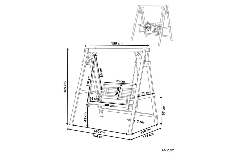 Puutarhakeinu Nerito - Puutarhakalusteet - Ulkosohva & puutarhapenkki - Pihakeinu & puutarhakeinu