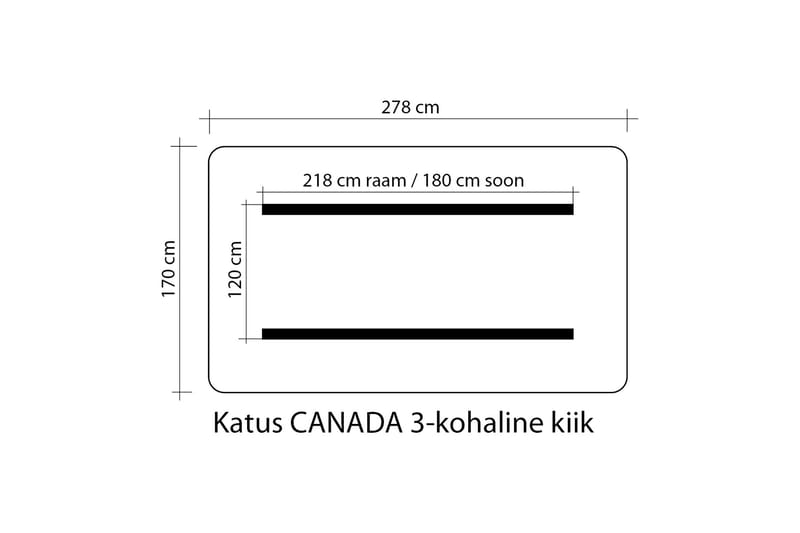 Pihakeinun Katos Canada 170x278 cm - Puutarhakalusteet - Ulkosohva & puutarhapenkki - Pihakeinu & puutarhakeinu - Pihakeinun katos