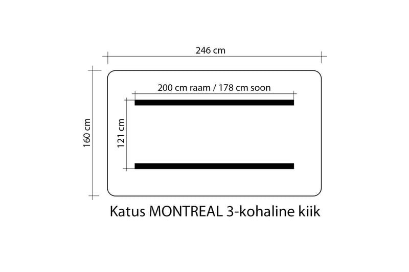 Pihakeinun katos Montreal 3 - Puutarhakalusteet - Ulkosohva & puutarhapenkki - Pihakeinu & puutarhakeinu - Pihakeinun katos