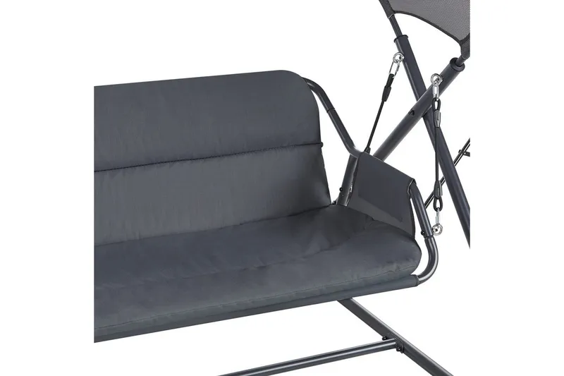 Puutarhakeinu Solagna - Tummanharmaa, 168x113x187 cm - Puutarhakalusteet - Ulkosohva & puutarhapenkki - Pihakeinu & puutarhakeinu - Riippusohva
