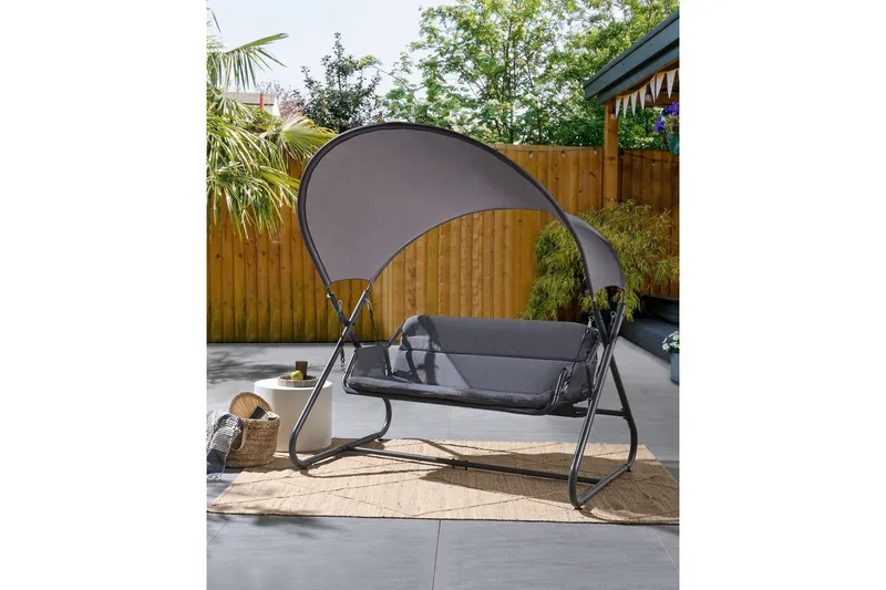 Puutarhakeinu Solagna - Tummanharmaa, 168x113x187 cm - Puutarhakalusteet - Ulkosohva & puutarhapenkki - Pihakeinu & puutarhakeinu - Riippusohva