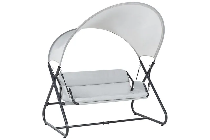 Puutarhakeinu Solagna - Vaaleanharmaa, 168x113x187 cm - Puutarhakalusteet - Ulkosohva & puutarhapenkki - Pihakeinu & puutarhakeinu - Riippusohva