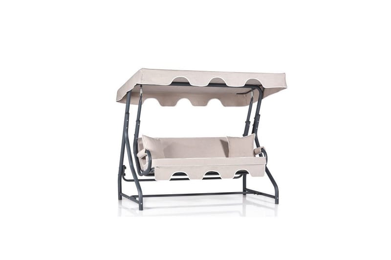 Puutarhan kolmoiskeinutuoli Colomieuan Kerma / Musta - Kerma / Musta - Puutarhakalusteet - Ulkosohva & puutarhapenkki - Pihakeinu & puutarhakeinu - Riippusohva