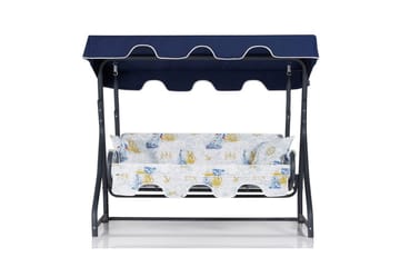 Puutarhan kolmoiskeinutuoli Colomieuan Sininen / Valkoinen