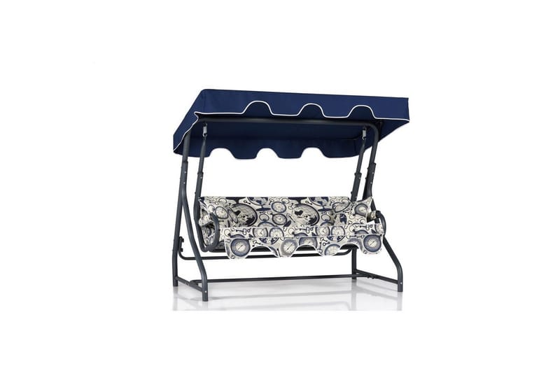 Puutarhan kolmoiskeinutuoli Colomieuan Tummansininen / Kermanvärinen / Musta - Tummansininen / Kermanvärinen / Musta - Puutarhakalusteet - Ulkosohva & puutarhapenkki - Pihakeinu & puutarhakeinu - Riippusohva