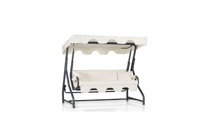 Puutarhan kolmoiskeinutuoli Colomieuan Tummanvihreä / Valkoinen - Tummanvihreä / Valkoinen - Puutarhakalusteet - Ulkosohva & puutarhapenkki - Pihakeinu & puutarhakeinu - Riippusohva