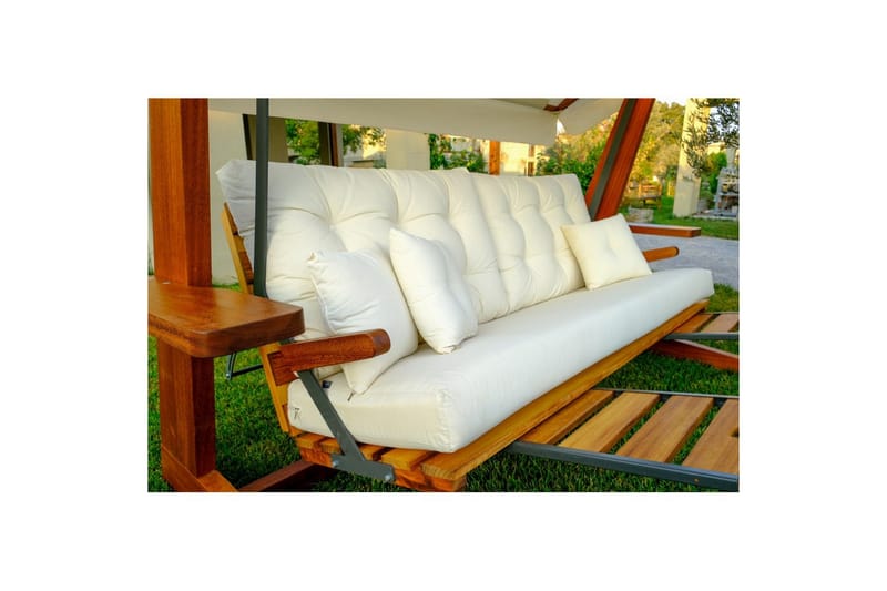 Puutarhan kolmoiskeinutuoli Dasina Luonnollinen / Beige - Luonnollinen / Beige - Puutarhakalusteet - Ulkosohva & puutarhapenkki - Pihakeinu & puutarhakeinu - Riippusohva