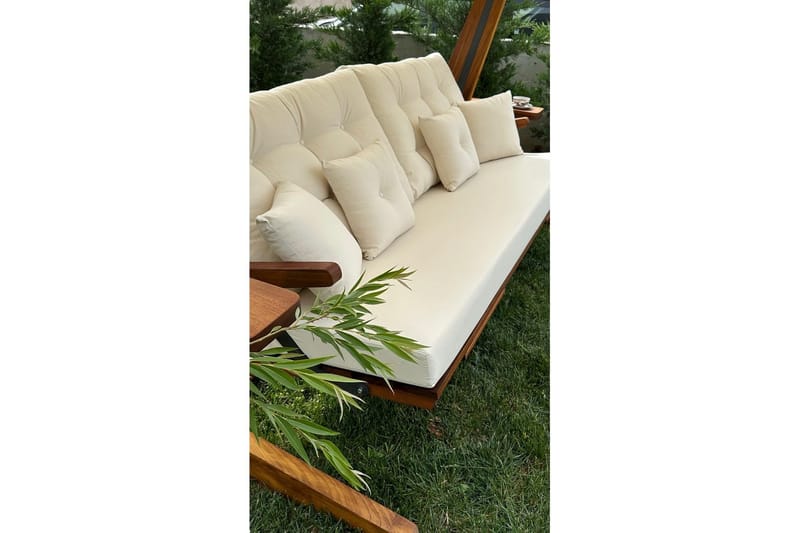 Puutarhan kolmoiskeinutuoli Dasina Luonnollinen / Beige - Luonnollinen / Beige - Puutarhakalusteet - Ulkosohva & puutarhapenkki - Pihakeinu & puutarhakeinu - Riippusohva