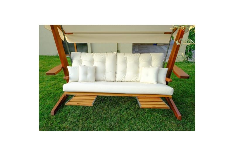 Puutarhan kolmoiskeinutuoli Dasina Luonnollinen / Beige - Luonnollinen / Beige - Puutarhakalusteet - Ulkosohva & puutarhapenkki - Pihakeinu & puutarhakeinu - Riippusohva