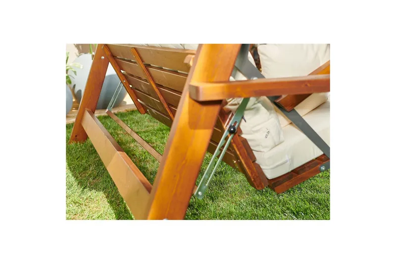 Puutarhan kolmoiskeinutuoli Hazim Luonnollinen / Beige - Luonnollinen/Beige - Puutarhakalusteet - Ulkosohva & puutarhapenkki - Pihakeinu & puutarhakeinu - Riippusohva