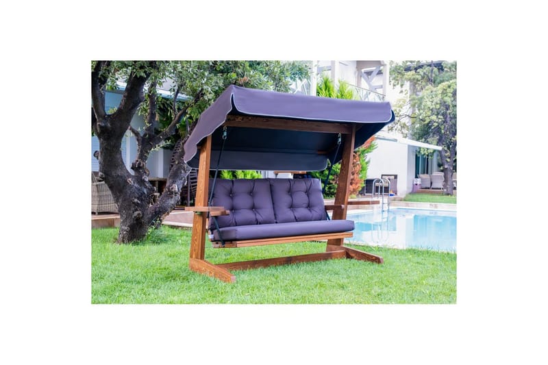 Puutarhan kolmoiskeinutuoli Viva Antrasiitti - Antrasiitti, 220 x 100 x 175 cm - Puutarhakalusteet - Ulkosohva & puutarhapenkki - Pihakeinu & puutarhakeinu - Riippusohva