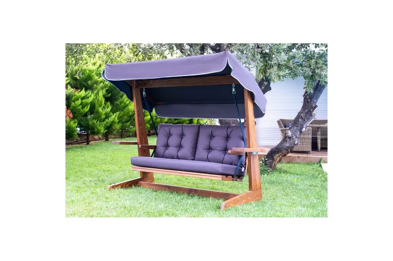 Puutarhan kolmoiskeinutuoli Viva Antrasiitti, Antrasiitti, 220 x 100 x 175 cm