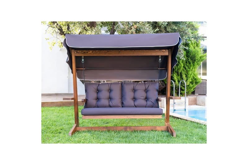 Puutarhan kolmoiskeinutuoli Viva Antrasiitti - Antrasiitti, 220 x 100 x 175 cm - Puutarhakalusteet - Ulkosohva & puutarhapenkki - Pihakeinu & puutarhakeinu - Riippusohva