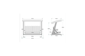 Puutarhan kolmoiskeinutuoli Viva Antrasiitti - Antrasiitti, 237 x 100 x 175 cm - Puutarhakalusteet - Ulkosohva & puutarhapenkki - Pihakeinu & puutarhakeinu - Riippusohva