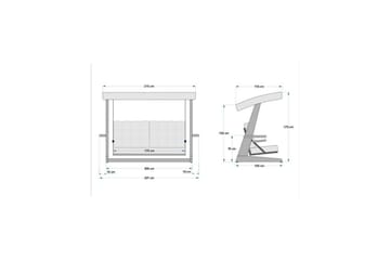 Puutarhan kolmoiskeinutuoli Viva Antrasiitti - Antrasiitti, 237 x 100 x 175 cm - Puutarhakalusteet - Ulkosohva & puutarhapenkki - Pihakeinu & puutarhakeinu - Riippusohva