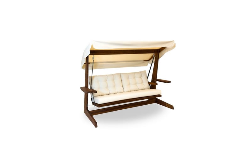 Puutarhan kolmoiskeinutuoli Viva Beige - Beige, 237 x 100 x 175 cm - Puutarhakalusteet - Ulkosohva & puutarhapenkki - Pihakeinu & puutarhakeinu - Riippusohva