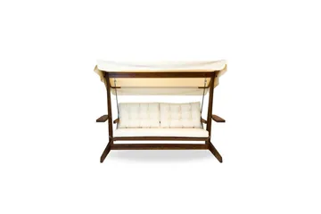 Puutarhan kolmoiskeinutuoli Viva Beige - Beige, 237 x 100 x 175 cm - Puutarhakalusteet - Ulkosohva & puutarhapenkki - Pihakeinu & puutarhakeinu - Riippusohva