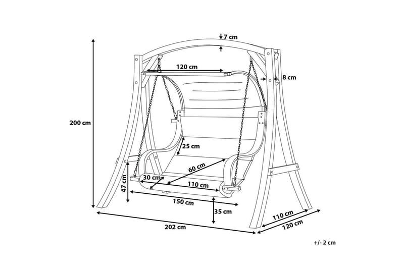 Riippusohva Aprilia 202 cm - Valkoinen - Puutarhakalusteet - Ulkosohva & puutarhapenkki - Pihakeinu & puutarhakeinu - Riippusohva