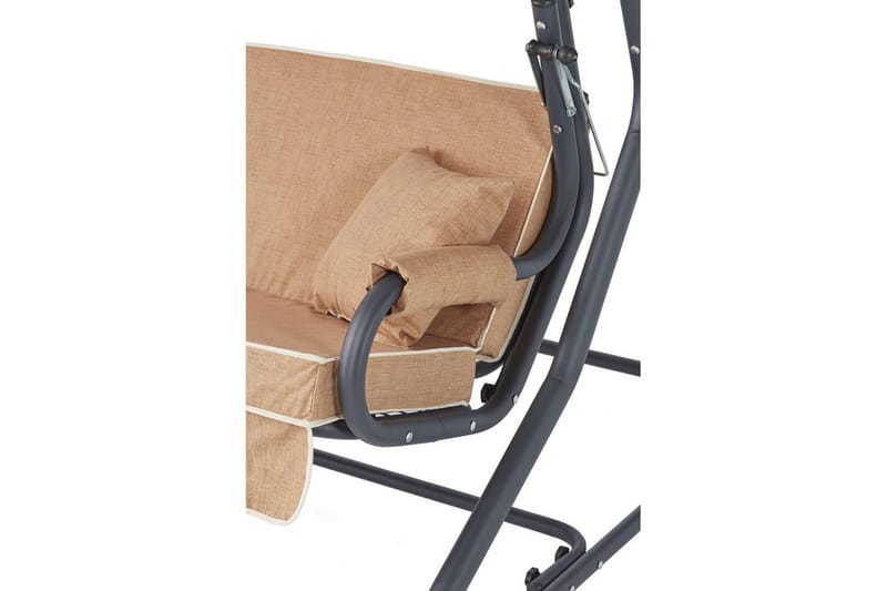 Puutarhan kolmoiskeinutuoli Gowanda (200 x 165 x 110 cm) Beige - Beige - Puutarhakalusteet - Ulkosohva & puutarhapenkki - Pihakeinu & puutarhakeinu