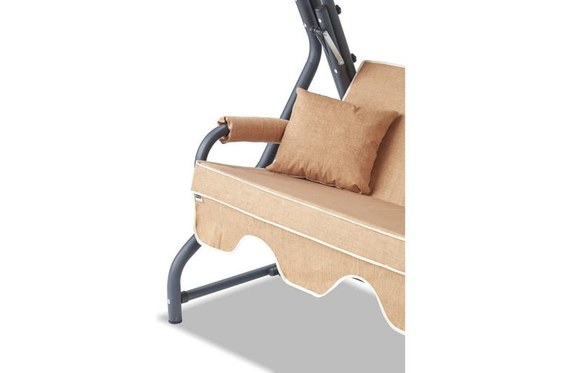 Puutarhan kolmoiskeinutuoli Gowanda (200 x 165 x 110 cm) Beige - Beige - Puutarhakalusteet - Ulkosohva & puutarhapenkki - Pihakeinu & puutarhakeinu