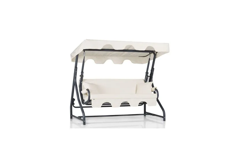 Puutarhan kolmoiskeinutuoli Gowanda (200 x 165 x 110 cm) Valkoinen, Valkoinen