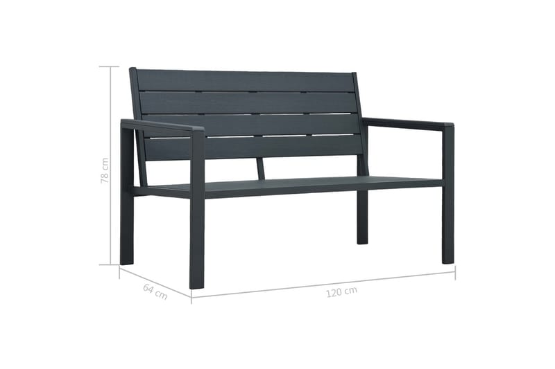 Puutarhapenkki 120 cm HDPE harmaa puun näköinen - Harmaa - Puutarhakalusteet - Ulkosohva & puutarhapenkki - Puutarhapenkki & ulkopenkki