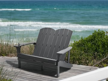 Puutarhapenkki Adirondack 125 cm - Harmaa - Puutarhakalusteet - Ulkosohva & puutarhapenkki - Puutarhapenkki & ulkopenkki