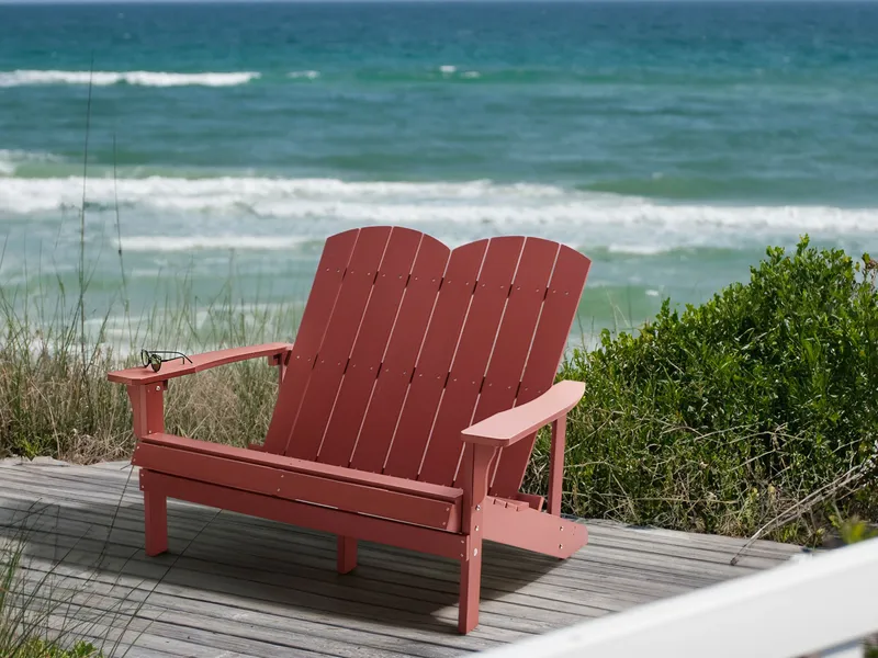 Puutarhapenkki Adirondack 125 cm - Punainen - Puutarhakalusteet - Ulkosohva & puutarhapenkki - Puutarhapenkki & ulkopenkki