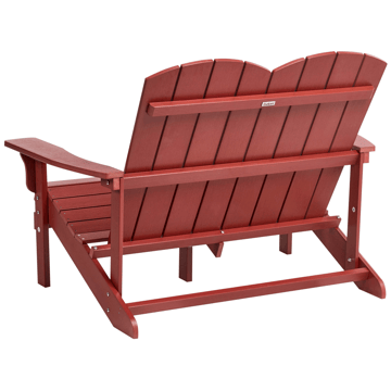 Puutarhapenkki Adirondack 125 cm - Punainen - Puutarhakalusteet - Ulkosohva & puutarhapenkki - Puutarhapenkki & ulkopenkki